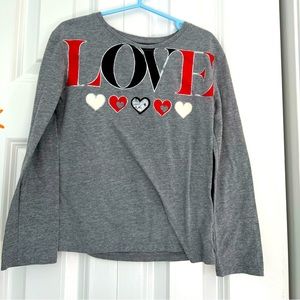365 Kids long sleeve grey shirt LOVE